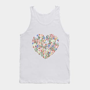 A botanical pattern with flowers and leaves Tank Top